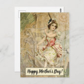 母の日の踊りガールシートビクトリアンミュージック ポストカード (正面/裏面)