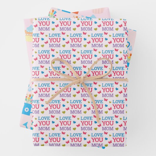 母の日の選択ケーキと花 ラッピングペーパーシート (インサイチュ)