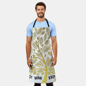 母の日の金ゴールドの木最高の母は常シェフ エプロン (着用した状態)