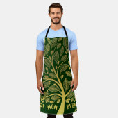 母の日の金ゴールドの木最高の母は常シェフ エプロン (着用した状態)