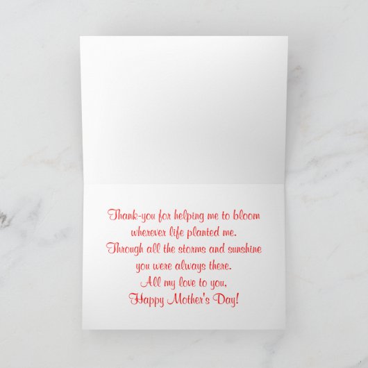 母の日の鉢植え花あいさつカード カード (内部)