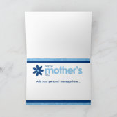 母の日の陽気で青い花の挨拶状 カード (内部)