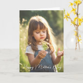 母の日の雑草の少女 カード (黄色い花)