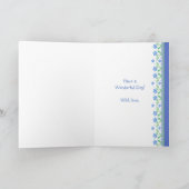 母の日の青いタマキビの花のボーダー カード (内部)