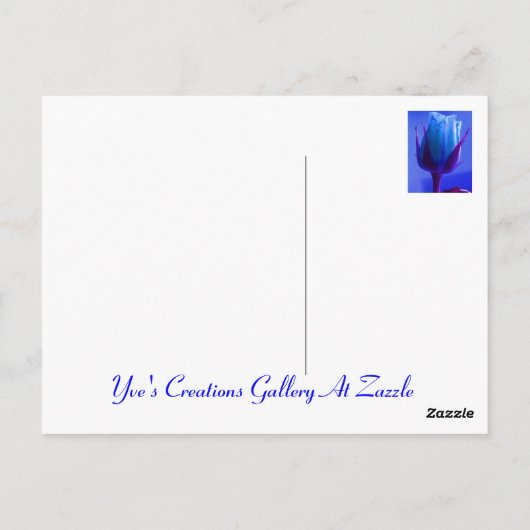 母の日の青いバラ ポストカード (裏面)