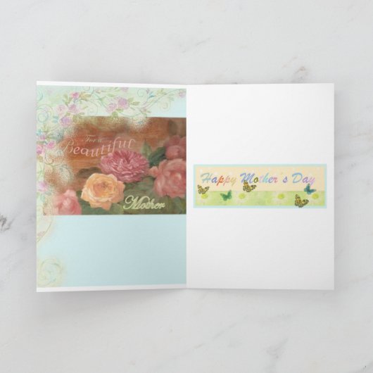 母の日の魔法のイラストレーション カード (内部)