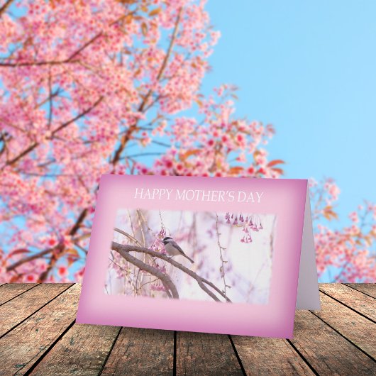 母の日の鳥と桜 シーズンカード