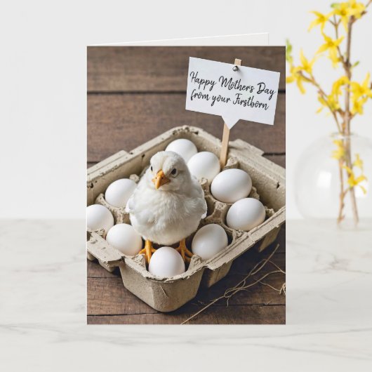 母の日の鶏が生まれ カード (黄色い花)