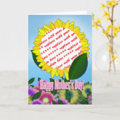 母の日の黄色のひまわり写真枠 カード (黄色い花)