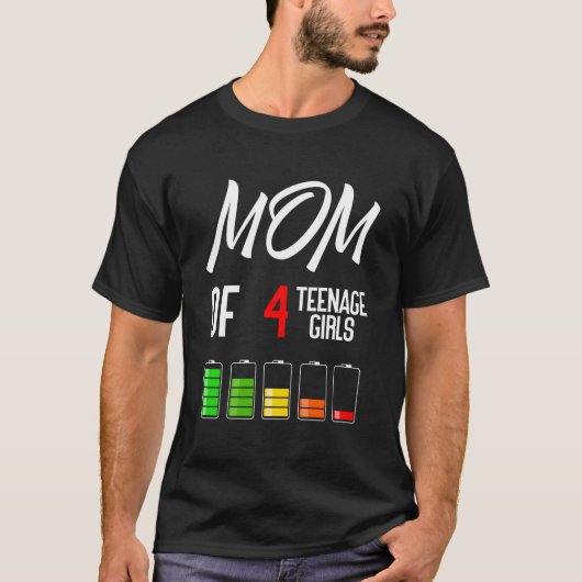母の日の4児のママ Tシャツ (正面)
