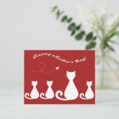 母の日の「子猫と母猫」 ポストカード (スタンド正面)