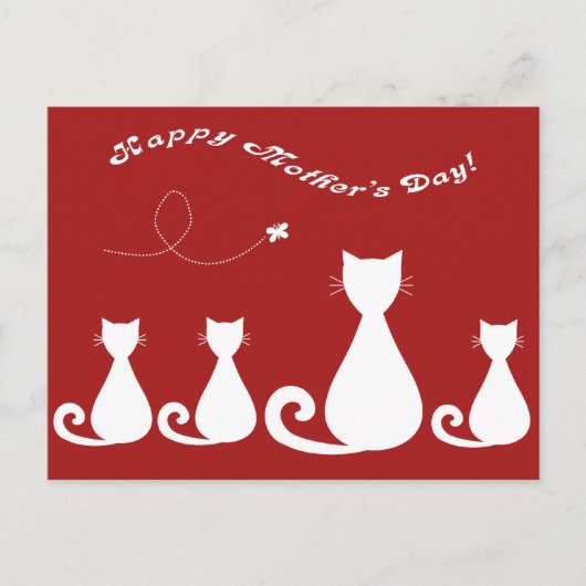 母の日の「子猫と母猫」 ポストカード (正面)