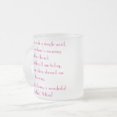 母の日の"母"詩 フロストグラスマグカップ (正面左)