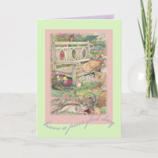 母の日のPurrfectのイラストレーションの挨拶 カード (正面)