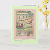 母の日のPurrfectのイラストレーションの挨拶 カード (黄色い花)