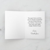 母の日はいつだって私の母、永遠に私の友達 カード (内部)