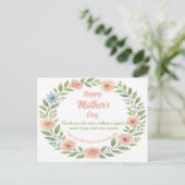 母の日はがき水彩フローラ枠 ポストカード (スタンド正面)
