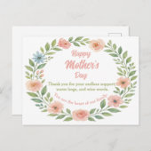 母の日はがき水彩フローラ枠 ポストカード (正面/裏面)