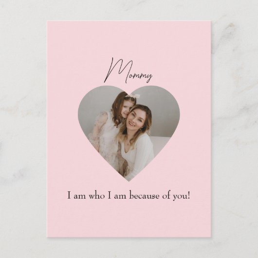 母の日はがき(ハート写真) ポストカード (正面)