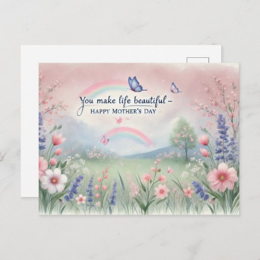 母の日はがき ポストカード (正面/裏面)