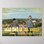 母の日は幸せだ。カスタマイズ今 箔ポスター (正面)