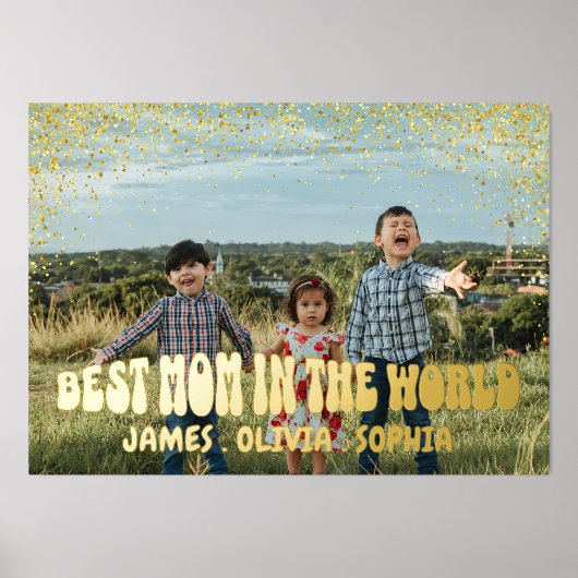 母の日は幸せだ。カスタマイズ今 箔ポスター (正面)