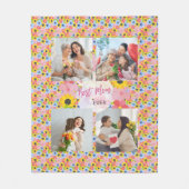 母の日は幸せ最高のでも フリースブランケット (正面)