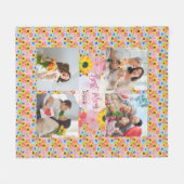 母の日は幸せ最高のでも フリースブランケット (正面(横))