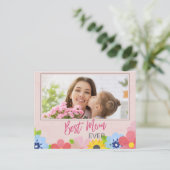 母の日は幸せ最高のでも ポストカード (スタンド正面)