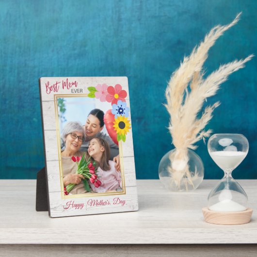 母の日は幸せ、母は常にプラッ最高のク フォトプラーク (側面)