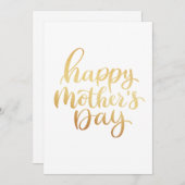 母の日は幸せ。金ゴールドシンプル台本の書道 (正面/裏面)