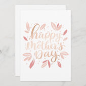 母の日は幸せ。金ゴールドピンクの可愛いフローラ (正面/裏面)