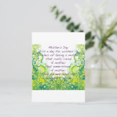 母の日は緑の黄色を願う ポストカード (スタンド正面)