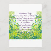 母の日は緑の黄色を願う ポストカード (正面)