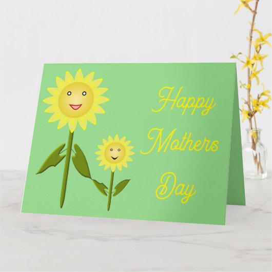 母の日ひまわりオリジナルカード カード (黄色い花)