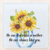 母の日ひまわりコースター ガラスコースター (正面)