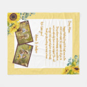 母の日ひまわりラブレター写真記念 フリースブランケット (正面(横))