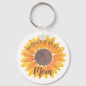 母の日ひまわりワールド最高のの母 キーホルダー (正面)
