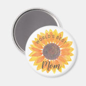 母の日ひまわりワールド最高のの母 マグネット (正面/裏面)