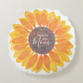 母の日ひまわりワールド最高のの母 ラウンドクッション (正面)