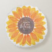 母の日ひまわりワールド最高のの母 ラウンドクッション (裏面)