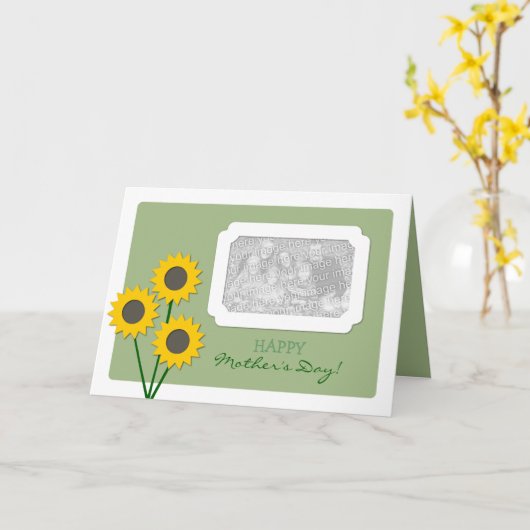 母の日ひまわり写真 カード (黄色い花)