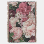 母の日または復活祭のためのバロック式フローラスロー スローブランケット (正面縦)