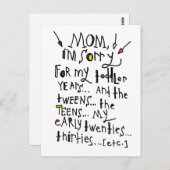 母の日または誕生日 ポストカード (正面/裏面)