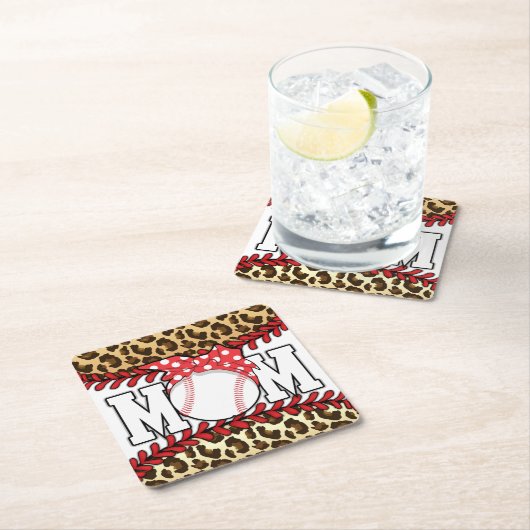 母の日めちゃくちゃな毛野球 スクエアペーパーコースター (インサイチュ)