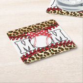 母の日めちゃくちゃな毛野球 スクエアペーパーコースター (アングル)