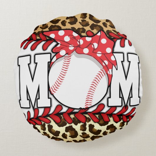 母の日めちゃくちゃな毛野球 ラウンドクッション (裏面)