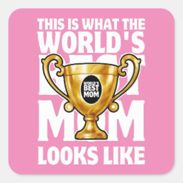 母の日や最高の誕生日のための世界の母の贈り物 スクエアシール