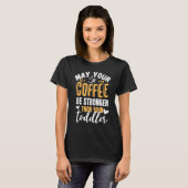 母の日よちよちよち母コーヒー子育て新しい母 Tシャツ (正面フル)