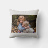 母の日をパーソナライズ写真グレーピンクフローラ クッション (裏面)